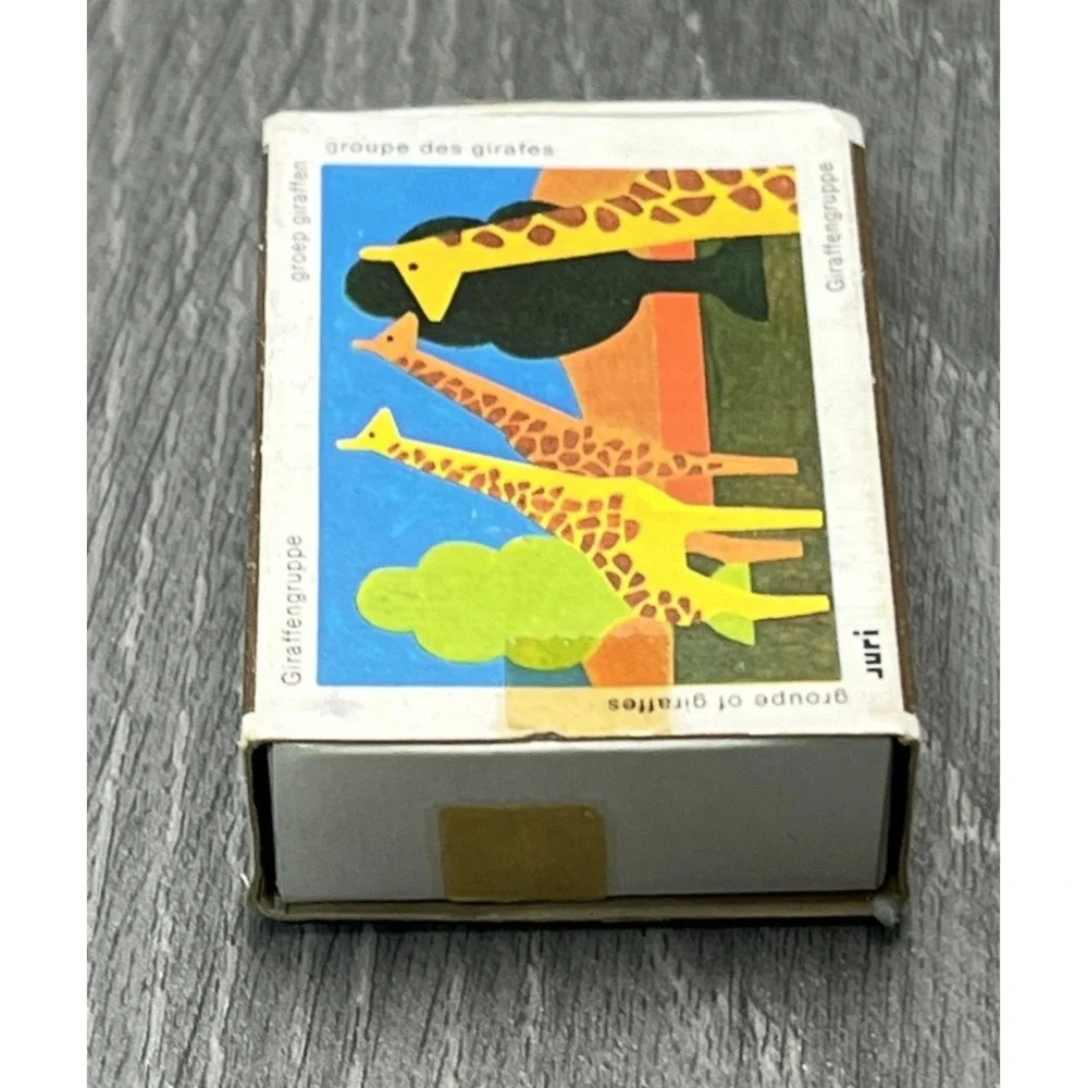 Vintage Juri Giraffengruppe Wooden Building Blocks Puzzle Toy Made in W. Germany